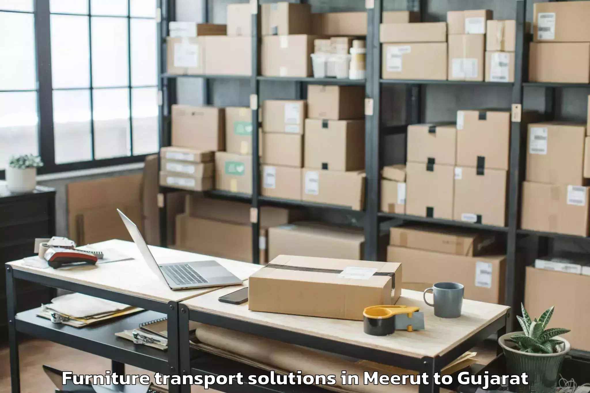 Comprehensive Meerut to Chhota Udaipur Furniture Transport Solutions